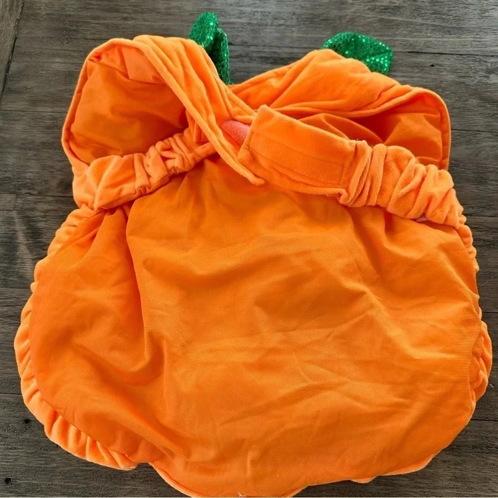 Thrill & Chills Size XXL Dog Pumpkin Halloween Costume Plush Sequins Fun Funny‎